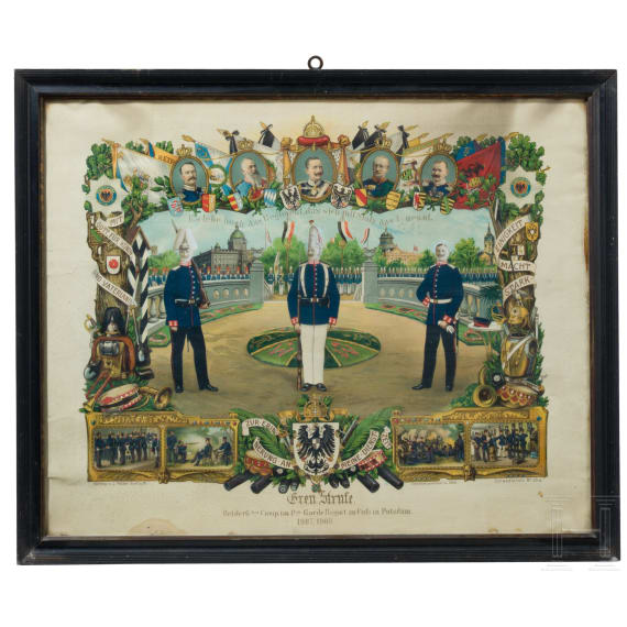 Gruppe von zehn verschiedenen Reservistenbildern zwischen 1896 - 1909.