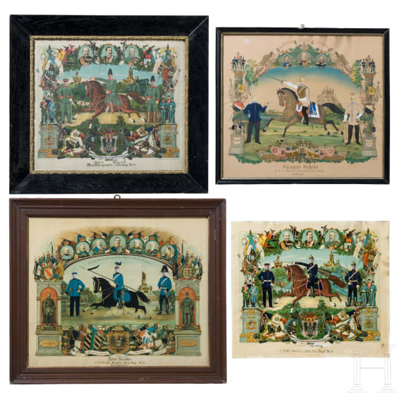 Gruppe von acht Reservistenbildern zwischen 1902 - 1908