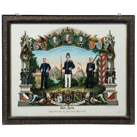 Gruppe von acht Reservistenbildern zwischen 1902 - 1908