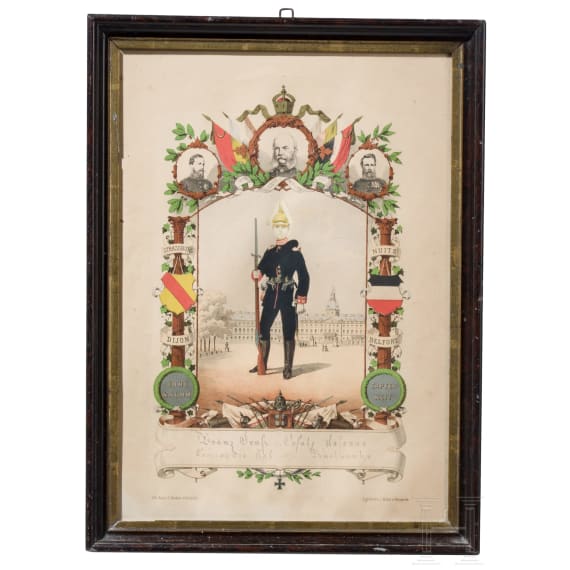 Kleine Sammlung von elf fr&uuml;hen Reservistenbildern, zwischen 1841 - 1882