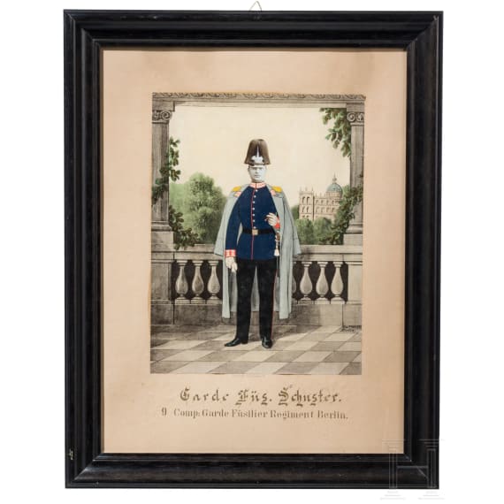 Kleine Sammlung von elf fr&uuml;hen Reservistenbildern, zwischen 1841 - 1882