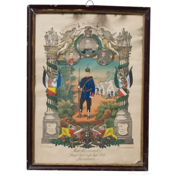 Kleine Sammlung von elf fr&uuml;hen Reservistenbildern, zwischen 1841 - 1882