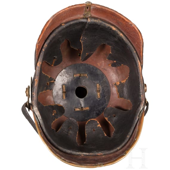 Helm f&uuml;r Mannschaften der Reserve der K.S. Infanterie, um 1900
