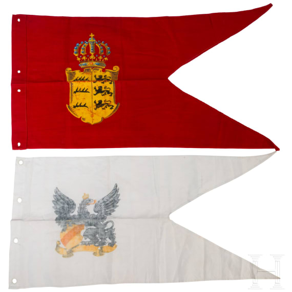 Zwei Lanzenflaggen f&uuml;r Unteroffiziere als Sammleranfertigungen