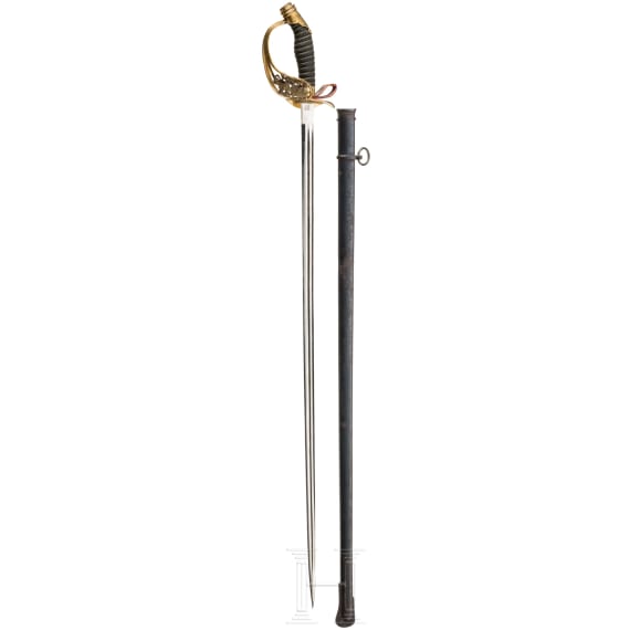 Degen M 1889 f&uuml;r Offiziere der Infanterie, Trageweise ab 1905