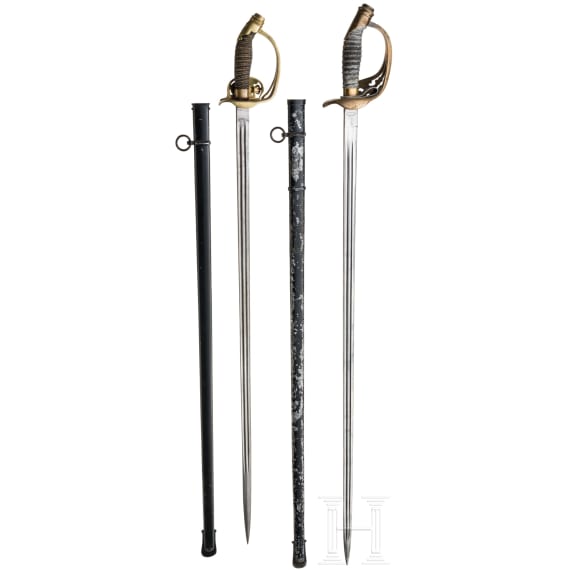 Zwei Degen M 1889 f&uuml;r Offiziere der Infanterie, 19./20. Jhdt.