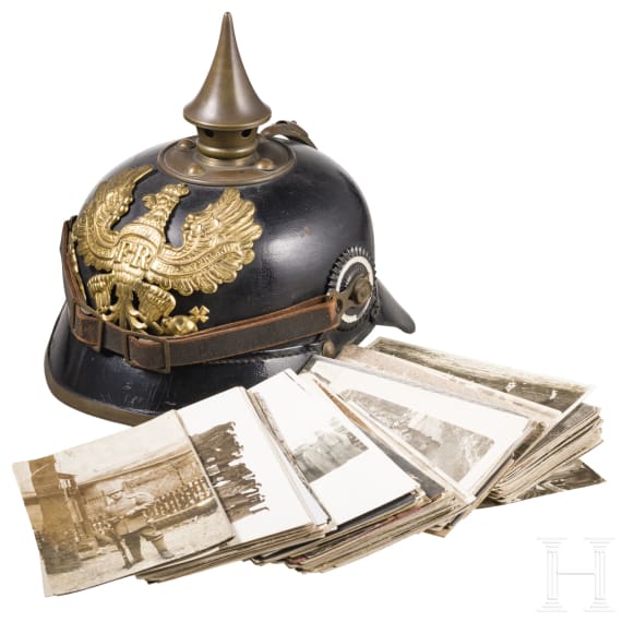 Helm M 1895 f&uuml;r Mannschaften der Linieninfanterie und Fotos