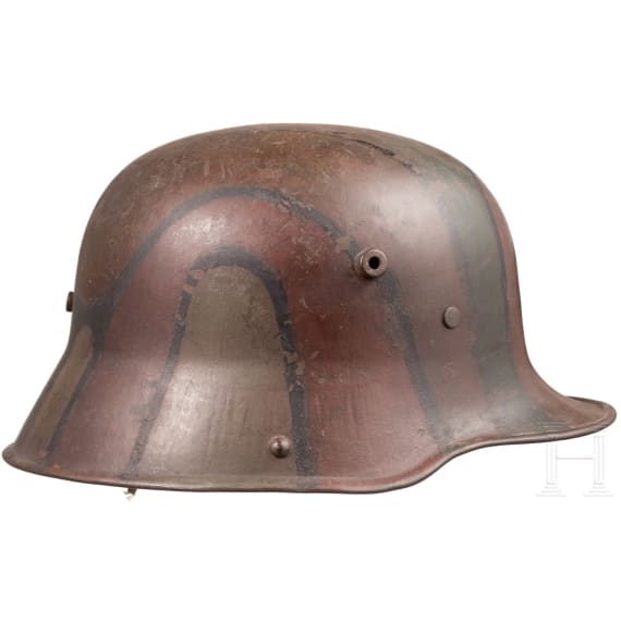 Stahlhelm M 1916/17 mit Mimikry-Tarnanstrich