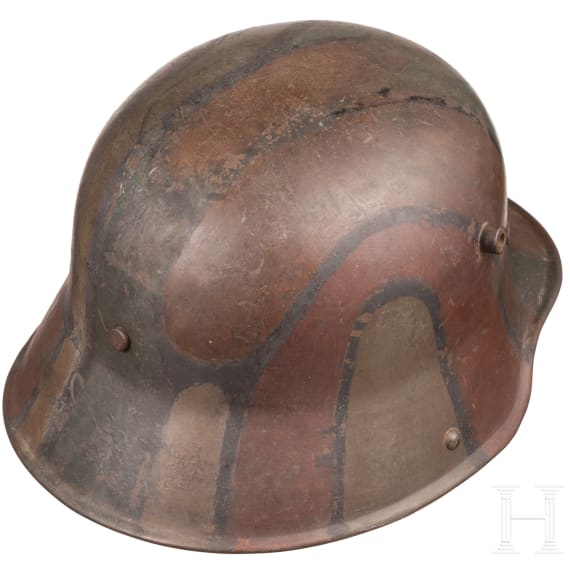 Stahlhelm M 1916/17 mit Mimikry-Tarnanstrich
