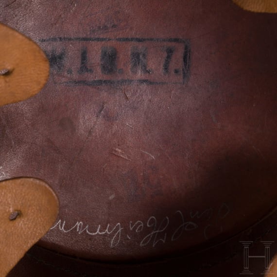 Tschako M 1895 f&uuml;r Mannschaften im Westf&auml;lischen J&auml;ger-Bataillon Nr. 7, um 1915