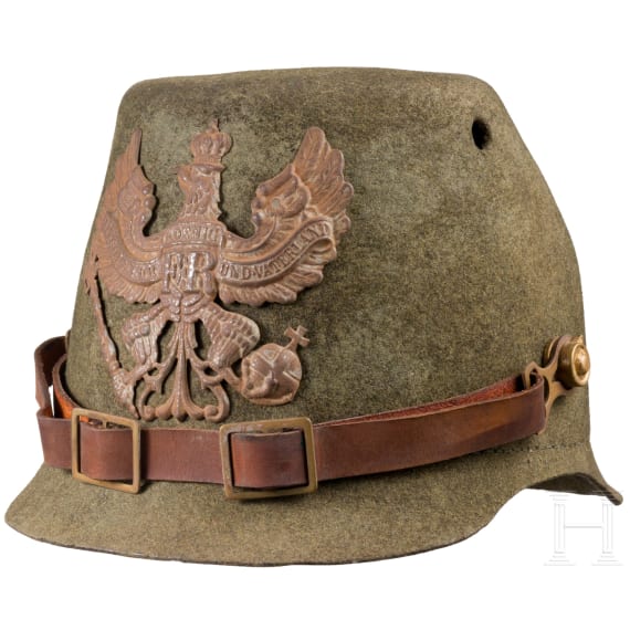 Ersatztschako aus Filz f&uuml;r preu&szlig;ische J&auml;ger, datiert 1915