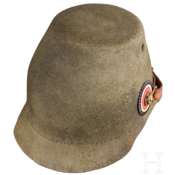 Ersatztschako aus Filz f&uuml;r preu&szlig;ische J&auml;ger, datiert 1915