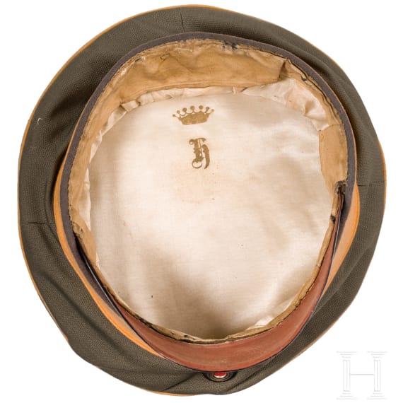 Two field-grey visor caps for officers, circa 1914