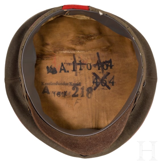 Two field-grey visor caps for officers, circa 1914