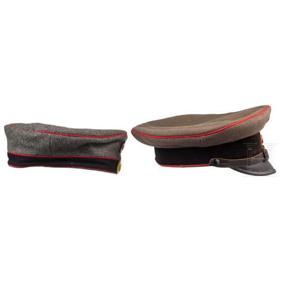 Two field-grey caps from the German Army, dated 1914/1915