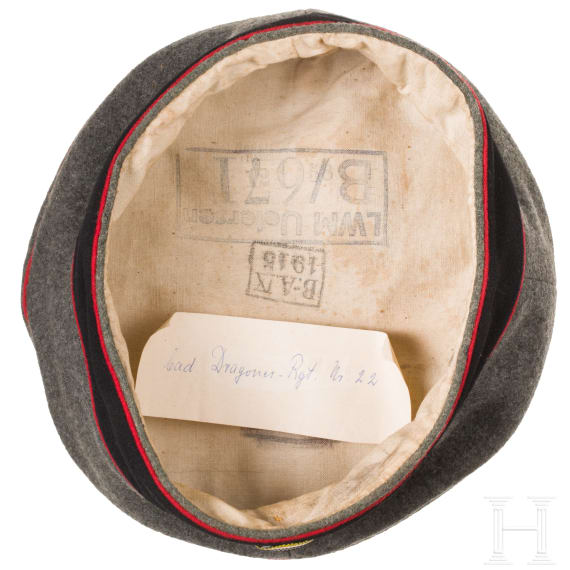 Two field-grey caps from the German Army, dated 1914/1915