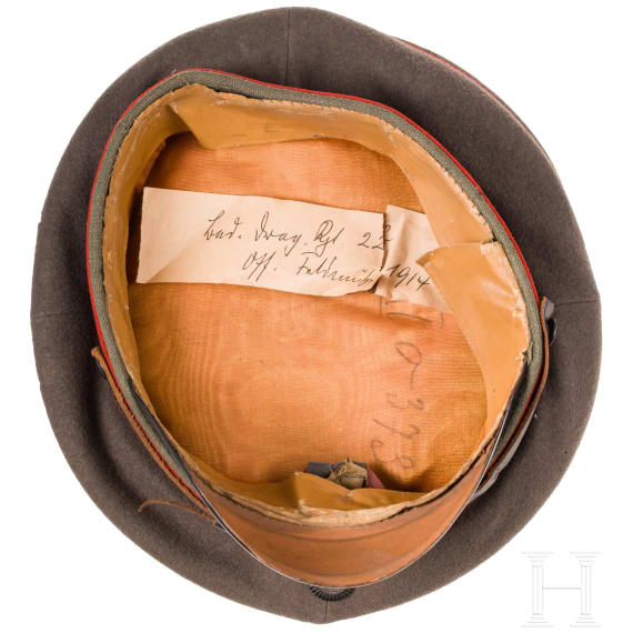 Two field-grey caps from the German Army, dated 1914/1915