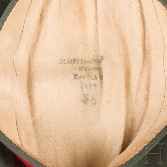 Two field-grey M1910 field caps, dated 1912 and 1914