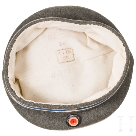 Two field-grey cavalry caps from the First World War