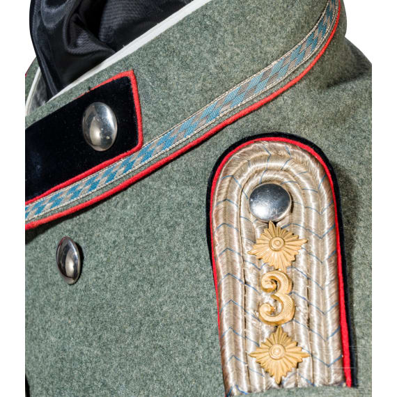 Field-gray short tunic, known as a &ldquo;Litewka,&rdquo; for a captain in the Royal Bavarian 3rd Engineer Battalion (Ingolstadt).