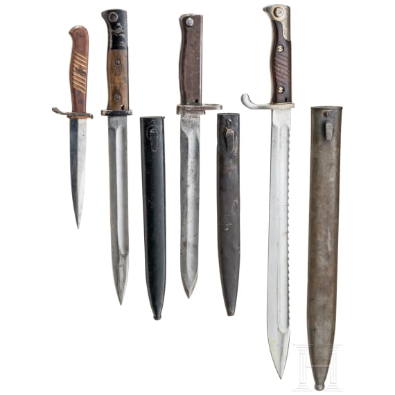 Four German bayonets from the First World War