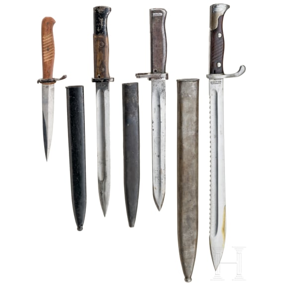 Four German bayonets from the First World War