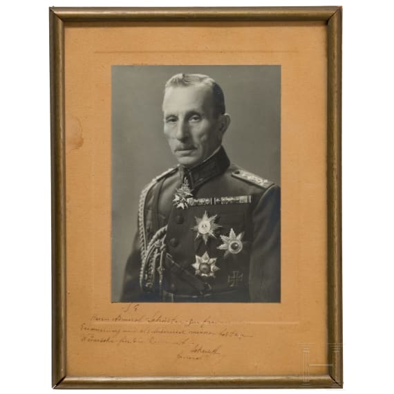 General Nikolai Schekow - Portraitfoto als Pour le M&eacute;rite Tr&auml;ger mit Widmung