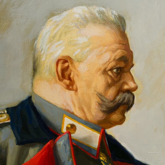 Gem&auml;lde &bdquo;Paul von Hindenburg und Erich Ludendorff am Kartentisch&ldquo; nach Professor Hugo Vogel