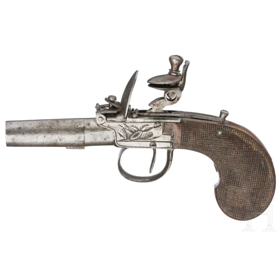 A pair of Belgian flintlock pocket pistols
