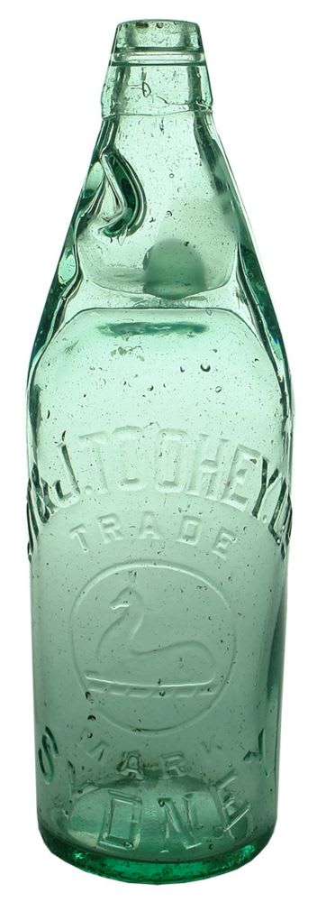Codd. J T & J. Toohey. Ltd, Sydney. Traditional codd style patent. Alexandria Glass Bottle Works. 26 oz.