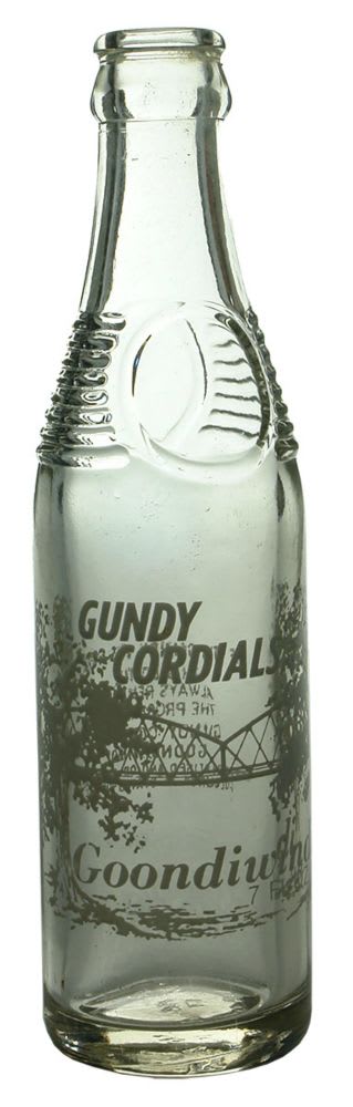 Crown Seal. Ceramic Label. Gundy Cordials Goondiwindi. Bullet shape.