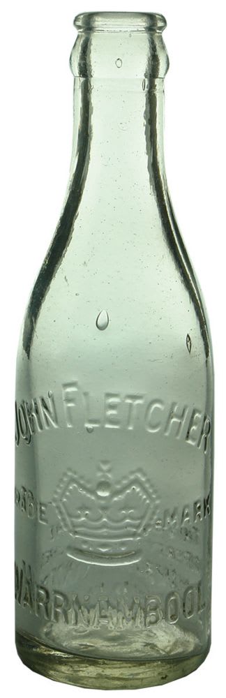Crown Seal. John Fletcher, Warrnambool. Clear. 6 oz.