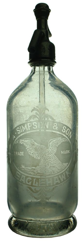 Soda Syphon. Simpson, Eaglehawk. Clear. Round.