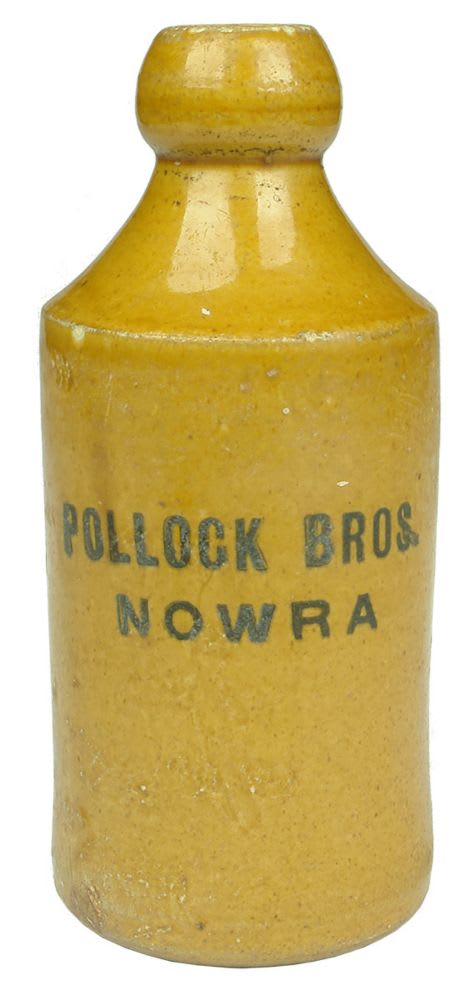 Ginger Beer. Cork Stoppered. Dump. All Tan. Pollock Bros., Nowra.