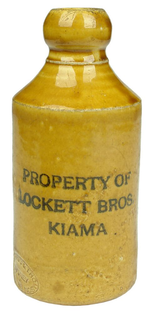 Ginger Beer. Cork Stoppered. Dump. All Tan. Lockett Bros., Kiama.