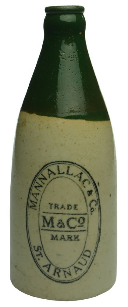 Ginger Beer. Mannallac, St Arnaud. Champagne. Green Top.