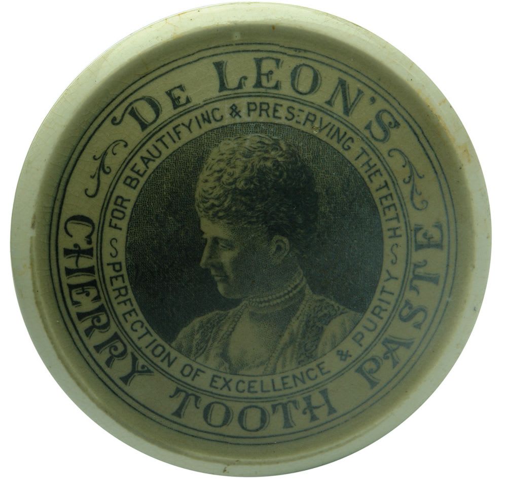 Pot Lid. De Leon's Cherry Tooth Paste. 