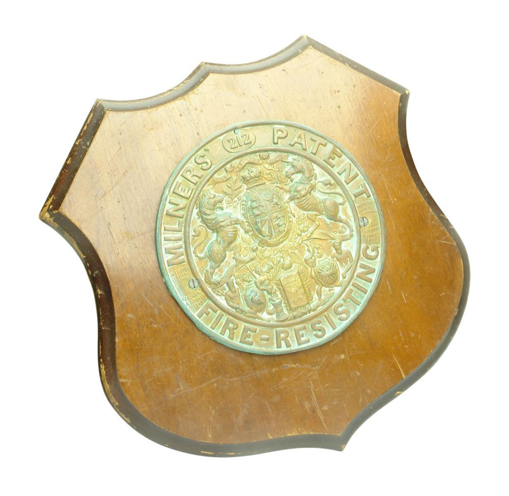 Brass Safe Badge. Milners.