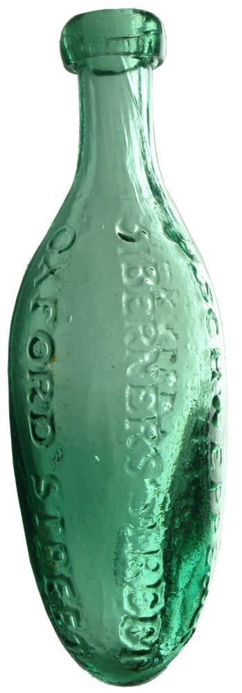 J. Schweppe & Co. Early dark aqua 10 oz Torpedo Bottle.