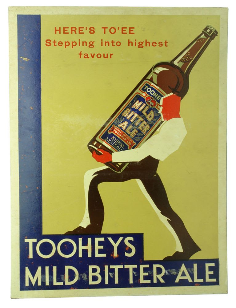 Cardboard Advertising Sign. Tooheys Mild Bitter Ale.