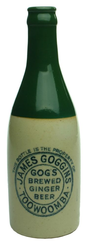 Ginger Beer. Goggins, Toowoomba. Champagne. Crown Seal. Green Top.