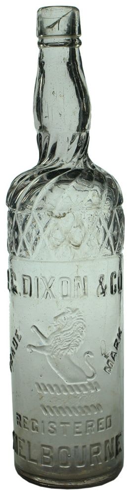 P. G. Dixon & Co., Melbourne, Lion trade mark cordial, amethyst, round.