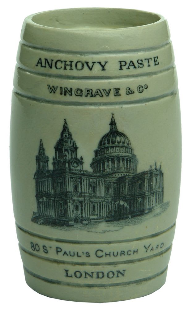 Wingrave & Co, London, Anchovy Paste Barrel.