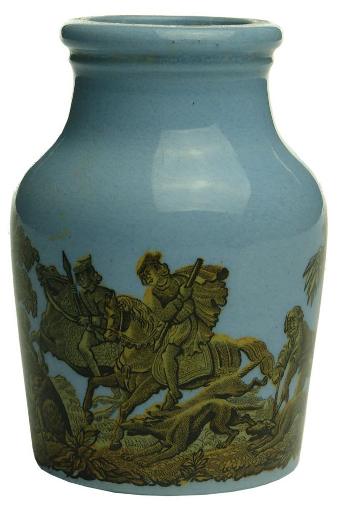 Jar. Prattware. Multi-coloured. The Boar Hunt.