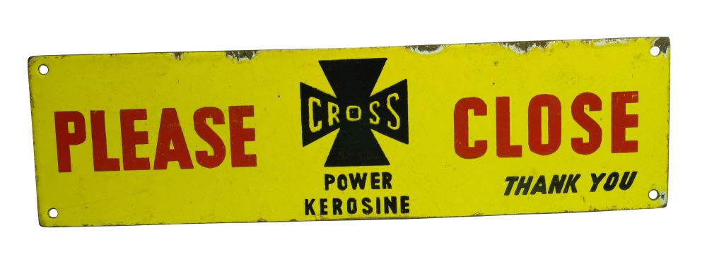 Signs. Enamel. Cross Power Kerosine.