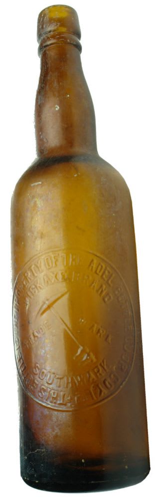 Wine. Australian. Amber. 26 oz. Adelaide Bottle Co. Pickaxe.