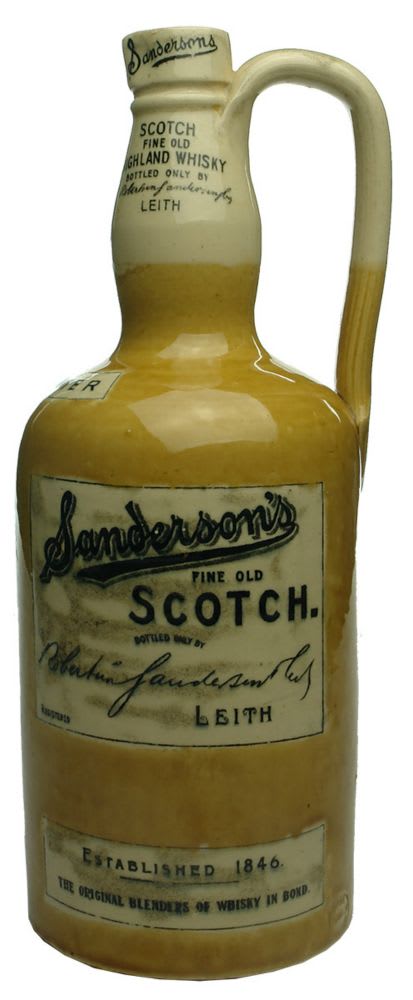 Whisky Water Jug. Sandersons Scotch Highland Whisky. Iced Water. Robertson, Sanderson & Co.