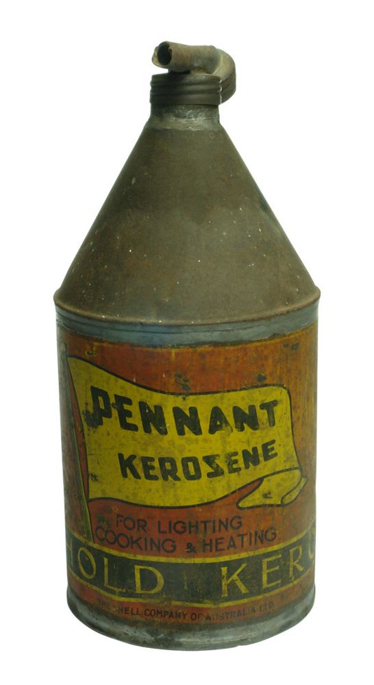 Kerosene Tin. Pennant Kerosene. Shell Company.