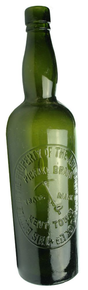 Wine. Australian. Green. 26 oz. Adelaide Bottle Co. Pickaxe. Kent Town.