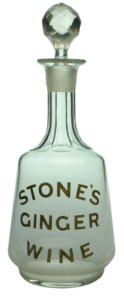 Decanter. Advertising Stone's Ginger Wine.